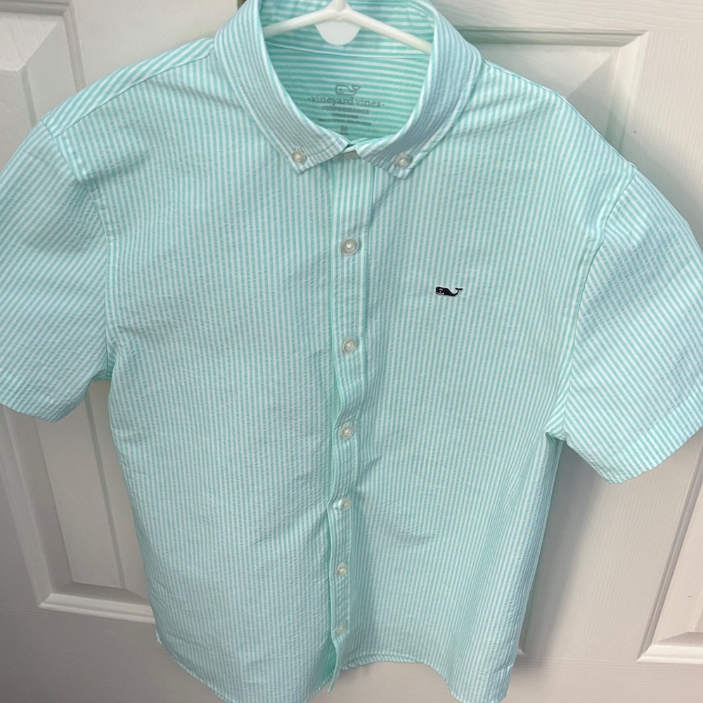 Vineyard Vines Kids Light Blue Striped Button Down Shirt